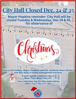 Mayor Hopkins' Reminder: Cranston City Hall Closed Christmas Eve, Christmas Holiday